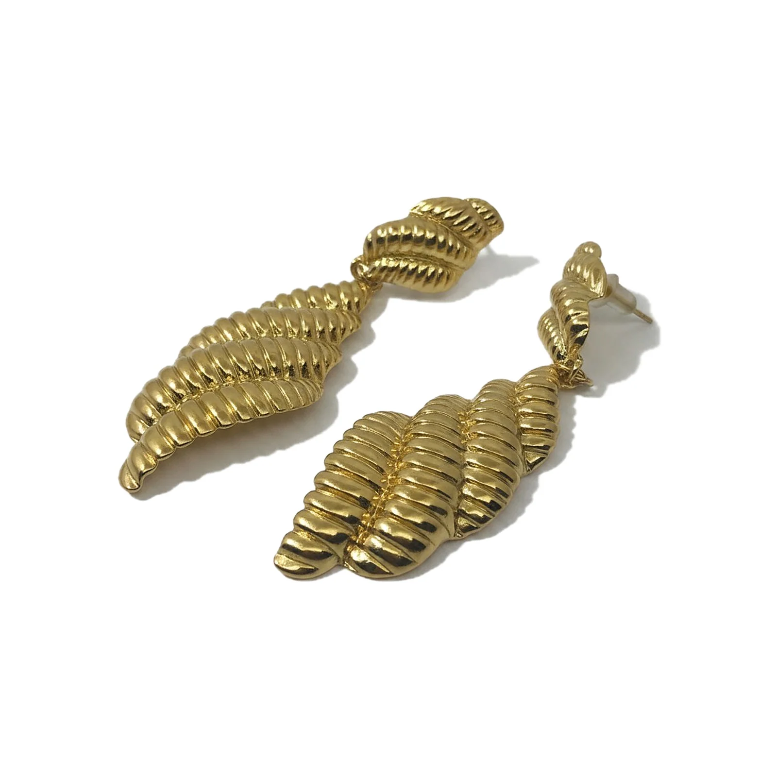 Pendientes Hoja Acanalada