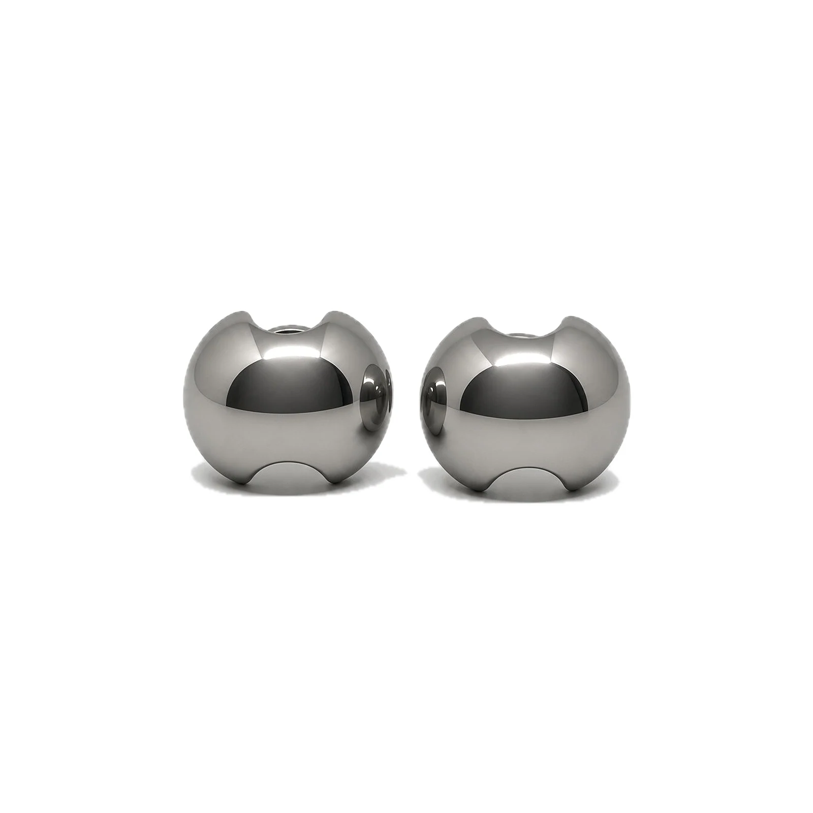 Pendientes Esfera Esculpida Plateado