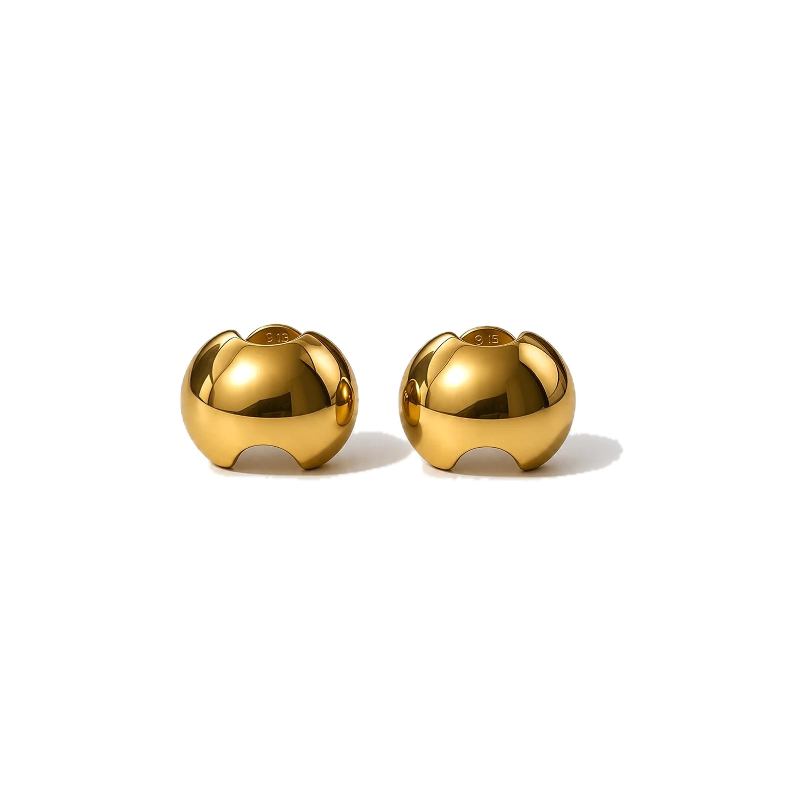 Pendientes Esfera Esculpida Dorado